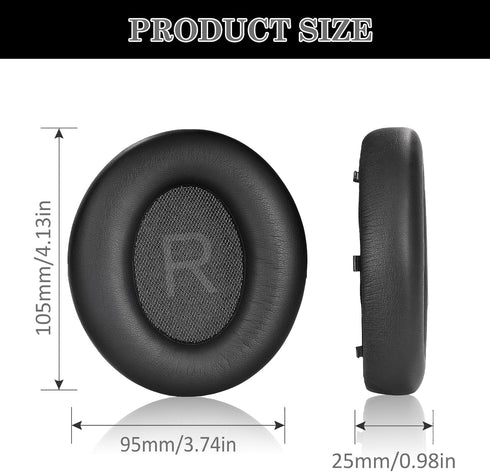 Protein Leather Ear Pads Replacement for Anker Space Q45 Headphones, Earpads with Isolation Foam, Repair Parts