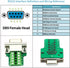 DB9 Female Connector, 4 Pack Solderless RS232 D-SUB Breakout Connector with Case, Long Bolts Tail Pipe