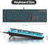 Owpkeenthy Black Full-Size Computer Keyboard, Quiet Ice Blue Backlit Typewriter Gaming Keyboard with Cool Square Punk