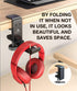 Headphone Hook Desk, Foldable Headset Holder Clamp Hanger Mount with Built-in Cable Clip Organizer