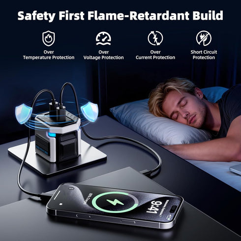 ORAODA 45W 90 17/16/15 S26/S25 Max GaN Fast Charging, USB C Charger Block, Dual Type-C Ports, Foldable Plug, Compact