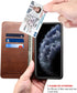 SINIANL iPhone 12 Case, Leather Wallet Case with Card Holder, Magnetic Closure Flip Cover, Brown