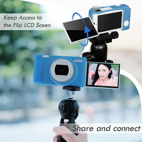 Rieibi ZV-1F Soft Silicone Protective Case for Sony ZV1F/ZV-1M2/ZV-1 Mark II Vlog Camera, Lightweight Case - Blue