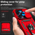 SunStory iPhone 14 Pro Max Case with HD Screen Protector, Slide Camera Cover & Kickstand - Red