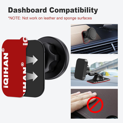 Sticky Adhesive Pads Replacement for Car Dashboard Magnetic Phone Mount Holder Base, 8pcs Rectangle Heat Resistance