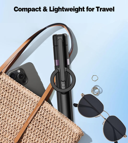 umaakyat 68" 360 Magnetic Selfie Stick Tripod for iPhone,Portable Cell Phone Tripod Stand for Magsafe with Rechargeable