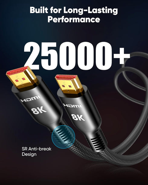 20 10K 8K 4K 2.1 48Gbps Cord-4K@120Hz 8K@60Hz, 2.2&2.3, 10 TV/PS5/HDTV/Blu-ray Highwings Long HDMI Cable FT, Ultra HD