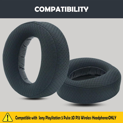 Replacement Earpads Cushion Compatible with Sony PS5 Playstation 5 Pulse 3D Wireless Headset Durable Ear pads with Breathable Fabric Foam