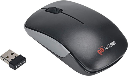 MCSaite 2.4G Slim Wireless Mouse with Nano Receiver (Black)