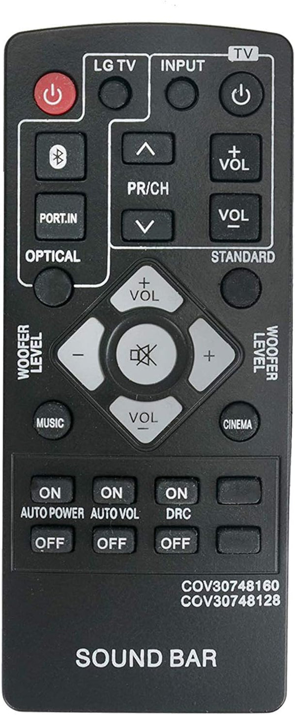 New 2-in-1 Remote Control COV30748160 COV30748128 Compatible with LG 2.1 Channel Sound Bar NB2540