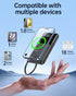 Power Bank Portable Charger with Built-in Cable, USB C Fast Charging Travel Essential Battery Pack for iPhone Samsung