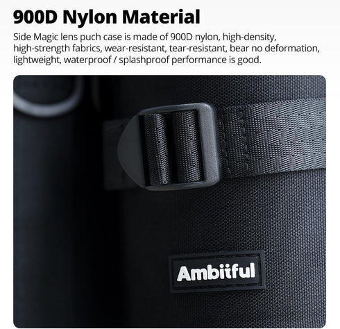 80 155 mm (3.15 6.10 AMBITFUL Thick Camera Lens Pouch Case, Water/Dust/Shock Protection Lens Pouch for DSLR Camera Lens