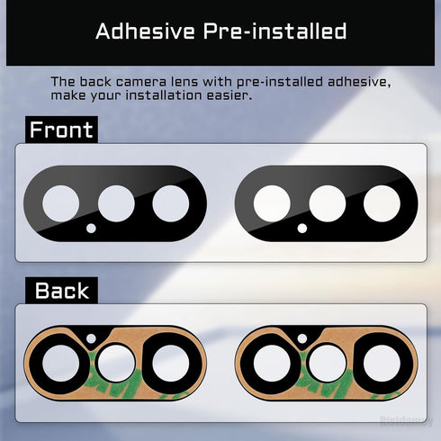 2 Sets for iPhone X OEM Back Camera Lens Glass Replacement with Dual-Sided Adhesive Repair Kit