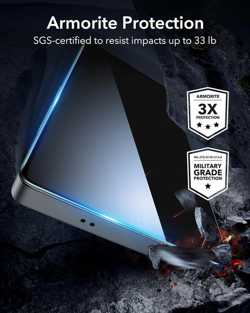 3 Pack 9H+ S26 ESR Glass for Samsung Galaxy Ultra Screen Protector, Military-Grade Protection, Shatterproof