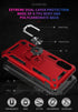 Galaxy A01 Case with HD Screen Protector, Military Grade Hybrid Hard PC Soft TPU Shockproof Protective Case, Red