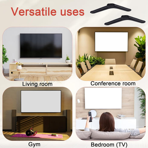 Goktvai 2pcs 32in/81cm, Universal TV Stand Legs for Black TV Mounting Brackets Replacement with Screws Easy Install