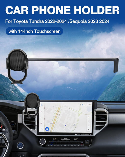 Autorder Car Phone Holder for Toyota Tundra 2022-2025/Sequoia 2023-2025, 14-Inch Screen Cell Phone Mount, Hands-Free