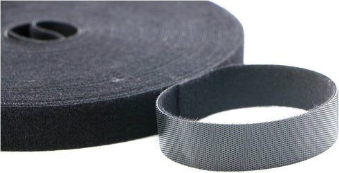 Reusable Fastening Tape Cable Ties - 3/4 Inch Double Side Hook Roll (5 Yard, Black Upgraded Version)