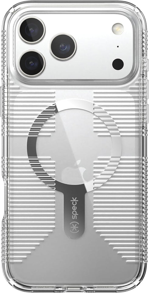 Speck 17 GEMSHELL Grip +MS Case for iPhone Pro Max - Clear/Clear | Slim Protective Grip | Drop Protection | MagSafe