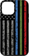 iPhone 12 mini Case with Police Military and Fire Thin Blue Green Red Line Flag Design