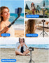 MIIASI 67" Phone Tripod, Extendable Tripod for iPhone, Selfie Stick with Remote and Phone Holder, Compatible