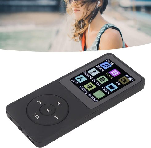 MP3 Player with Bluetooth 5.0, 1.8 Inch Color Display, Built-in Speaker, Electronic Book Reader, Pocket Music Player