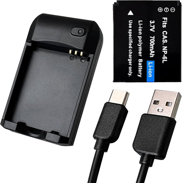 Digital Camera Battery Charger with 3.7V 700mAh NP-6L Rechargeable Lithium Battery (NP-6L Battery Charger)
