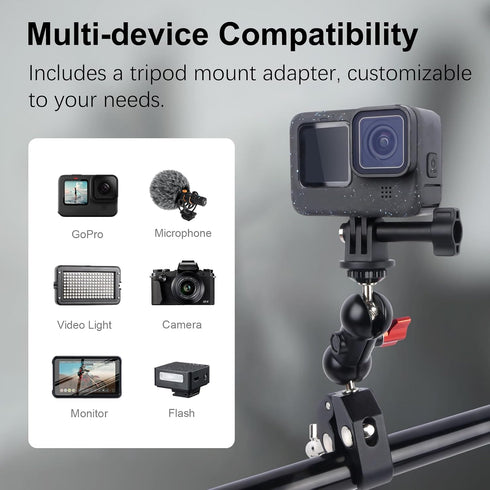 Mechrig 360 1/4"-20 Super Clamp Mount Kit with Ballhead Magic Arm Universal Camera Mount with Screws for DSLR