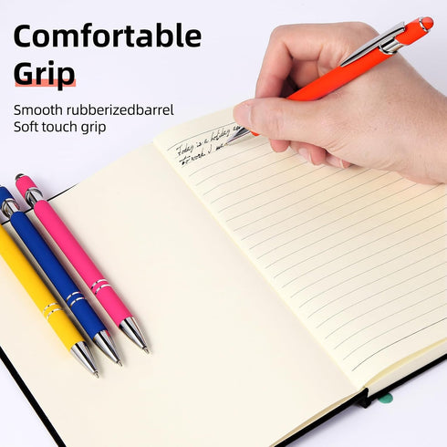 MorPionk 8 Pack 2-in-1 1.0 mm Ballpoint Pen Stylus Retractable Metal Stylus Pens for Touch Screens with Stylus tip