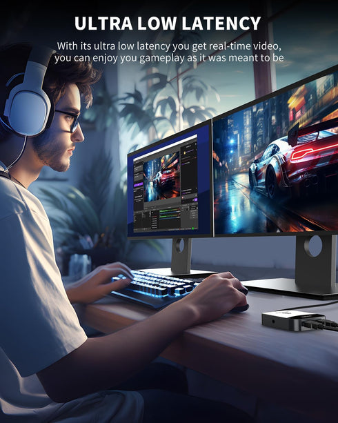 VANGREE 4K 3.0 1080P 60FPS 2/PS5/Xbox/OBS/Camera/PC Capture Card for Nintendo Switch, Audio Video Capture Card, USB C