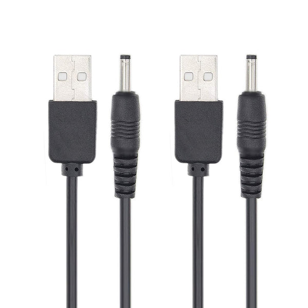 FitTurn 5V DC Power Cord USB to DC 3.5mm x 1.35mm Barrel Jack Adapter Connector Charging Cable (Black)