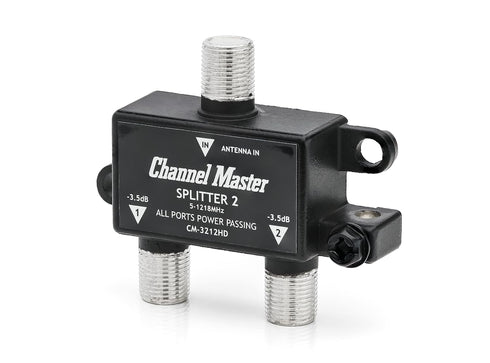 Channel Master 2 2-Way 2 Splitter | Splitter Distributes Digital HDTV Antenna Signal to TVs, One Input and Two Outputs
