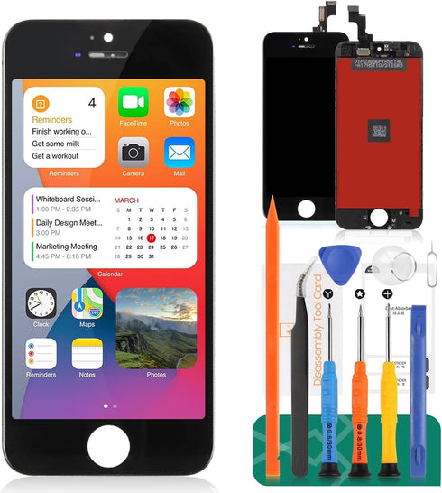 for iPhone SE 2016 Screen Replacement for iPhone SE A1662 LCD Digitizer Repair Kits for iPhone SE (2016) Touch Screen Display Assembly Replacement Black A1723 A1724