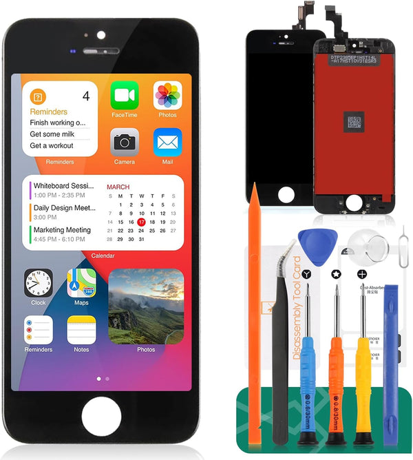 for iPhone SE 2016 Screen Replacement for iPhone SE A1662 LCD Digitizer Repair Kits for iPhone SE (2016) Touch Screen Display Assembly Replacement Black A1723 A1724