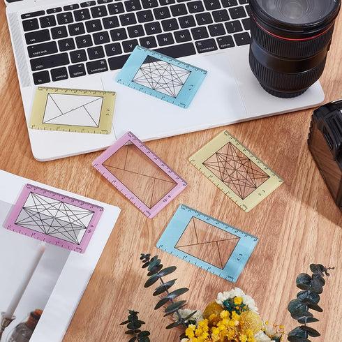 9 Pcs Photo Composition View Finder Tool Portable Golden Ratio Viewfinder Acrylic View Finder Rule for Photography