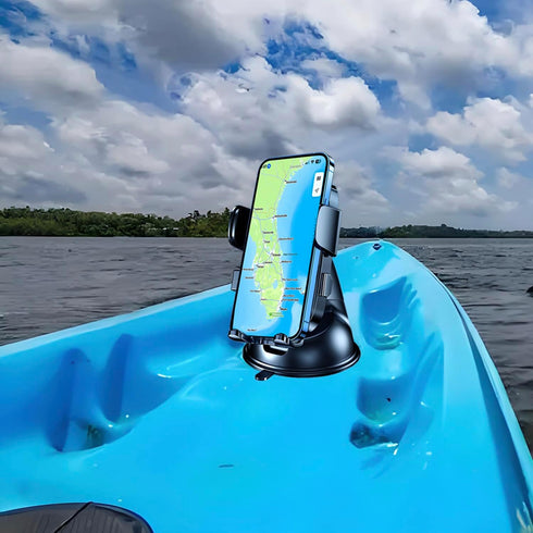 Boat Phone Holder with Waterproof Suction Cup, Heavy Duty Dashboard Mount for iPhone and Android Smartphones