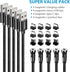 Terasako 5-Pack Magnetic Charging Cable (3/3/6/6/10FT) - 540° Rotating, LED Light, 90° Angle, Nylon-Braided (Black)