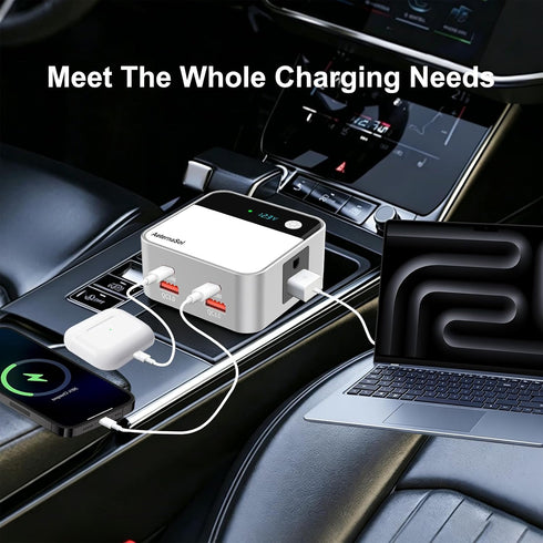 AeternaSol 200W 12V 110V car Inverter Power Outlet DC to AC car Adapter for Plug Outlet, Portable Fast Charging Port