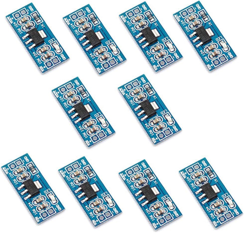 Oiyagai 10pcs AMS1117-3.3V Power Supply Module Voltage Regulator DC-DC 4.5V-7V to 3.3V