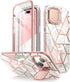 i-Blason Slim Full-Body Protective Case for iPhone 15/14/13 (6.1'') - Marble Pink, MagSafe Compatible, with Camera