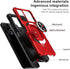 TJS Heavy Duty Phone Case for TCL 40 XL/TCL 40 T T608DL, with Tempered Glass Screen Protector and Metal Ring Kickstand