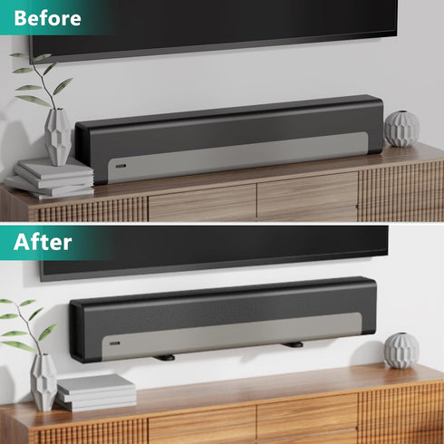 WALI Sound Bar Mounts Under TV - Universal Wall Mount Shelf with Anti-Skid Pad for All Types of Wall