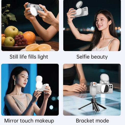 Yunseity Magnetic Phone Camera Grip, Ergonomic BT Selfie Handle with Wireless Shutter Key, Compatible with Tripod