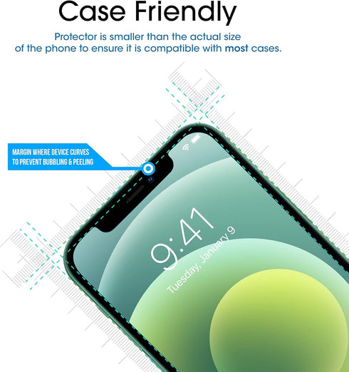 amFilm OneTouch Tempered Glass Screen Protector for iPhone 12 Mini (5.4", 2020) with Easy Installation Kit (2-Pack)