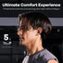 Open Ear Earbuds, Bone Conduction Headphones, Wireless Clip On with Charging Case, 42 Hours Playtime, Black