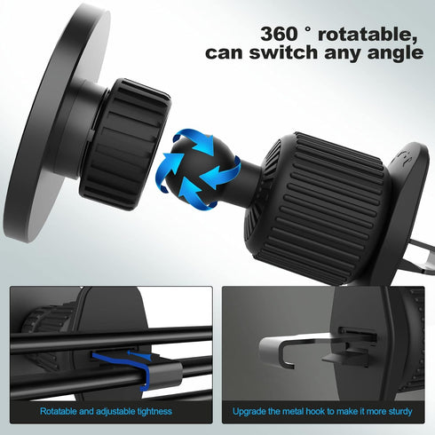 UBeesize Magnetic Car Phone Holder, 360 Swivel, Easy Access, Compatible with iPhone 14/13 Pro/Max/Mini