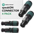 Neutrik NL4FXX-W-S (4pk) 4-Pole speakON Cable Connector, Green Bushing Screw Terminal Assembly
