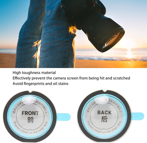 Camera Lens Guard PC Protective Cover, Dual Lens Guards, Adhesive Lens Mirror for Insta360 X3 Panoramic Camera