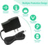 5V 2A Power Adapter 5Volt AC/DC 100-240V Converter with 8 Tips for Baby Monitor, Camera, TV Box, Speaker, US Plug