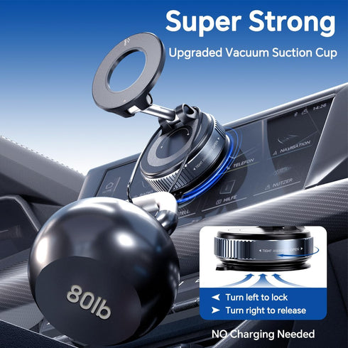 Lionora 360 Vacuum Suction Cup Magnetic Phone Holder, Upgraded Adjustable Magnetic Suction Cup Phone Mount